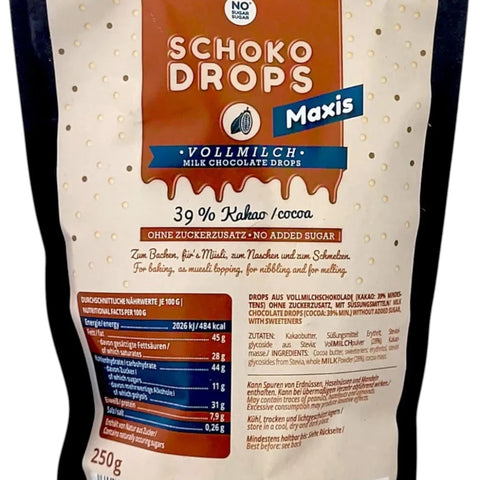 NO SUGAR SUGAR Schoko Drops 39% - dropsy z mlecznej czekolady bez cukru z erytrolem i stewią by NOsugarSUGAR (no-sugar-sugar-schoko-drops-39-dropsy-z-weganskiej-mlecznej-czekolady-bez-cukru-z-erytrolem-i-stewia)