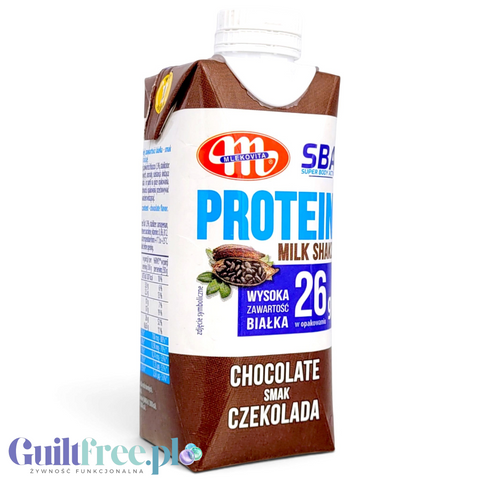 SBA Mlekovita Czekoladowy 350g - gotowy szejk proteinowy o smaku czekoladowym, 26g białka & 207kcal by Mlekovita (sba-mlekovita-napoj-mleczny-proteinowy-o-smaku-czekoladowym-350-g)