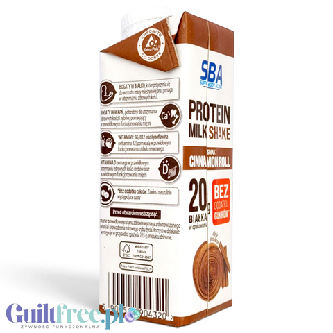 SBA Mlekovita Cinnamon Roll 265g - napój mleczny proteinowy o smaku cynamonki, 20g białka & 150kcal by Mlekovita (sba-mlekovita-napoj-mleczny-proteinowy-o-smaku-cynamonki-265-g)
