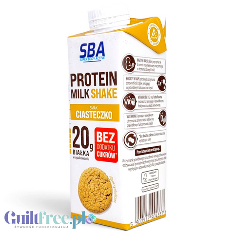 SBA Mlekovita Ciasteczko 265g - napój mleczny proteinowy o smaku ciasteczkowym, 20g białka & 150kcal by Mlekovita (sba-mlekovita-ciasteczko-265g-napoj-mleczny-proteinowy-o-smaku-ciasteczkowym-20g-bialka-150kcal)
