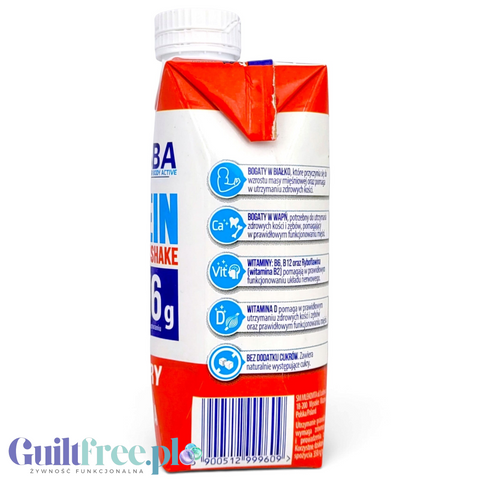 SBA Mlekovita Truskawka 350g - gotowy napój proteinowy o smaku truskawkowym, 26g białka & 200kcal by Mlekovita (sba-mlekovita-napoj-mleczny-proteinowy-o-smaku-truskawkowym-350-g)