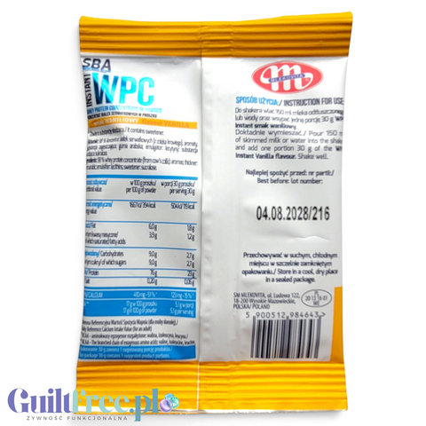SBA Mlekovita WPC 80 Wanilia, saszetka - odżywka białkowa o smaku waniliowym 30 g by Mlekovita (sba-mlekovita-wpc-o-smaku-waniliowym-30-g)