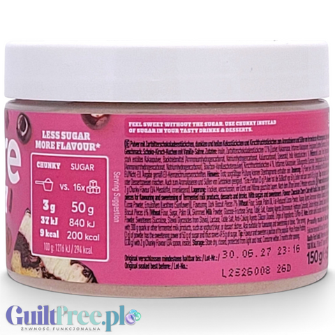 Guiltfree More Nutrition Chunky Flavour Donauwelle aromat w proszku o smaku ciasta Fala Dunaju w plastikowym słoiku