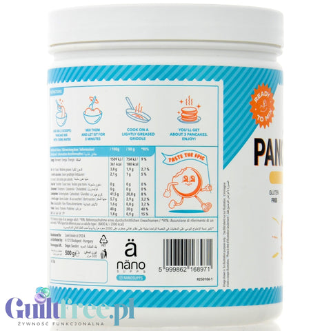 Guiltfree Nano Supps mieszanka do naleśników białkowych o smaku waniliowym w plastikowym opakowaniu 500g