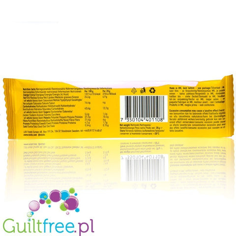 Tabela wartości odżywczych batona N!CK'S Crunchy Caramel na opakowaniu Guiltfree z informacją o 88 kcal