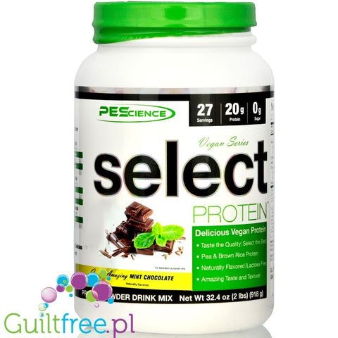PES Select Protein Vegan, Mint Chocolate - wegańska odżywka proteinowa bez soi i cukru, 20g białka & 110kcal by SELECT Protein - PEScience (pes-select-protein-vegan-mint-chocolate-weganska-odzywka-proteinowa-bez-soi-i-cukru-20g-bialka-110kcal)