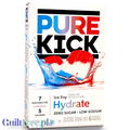 Opakowanie Guiltfree Pure Kick Hydrate Ice Pop z grafiką trójkolorowych lodów na patyku i informacją o elektrolitach