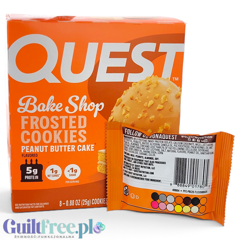 Guiltfree Quest Bake Shop Frosted Cookies Peanut Butter Cake w kartoniku i pojedynczym opakowaniu