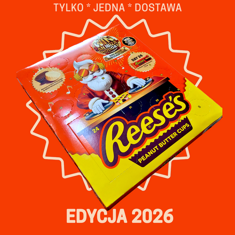 Guiltfree kalendarz adwentowy Reese's 2026 z pomarańczowym opakowaniem, DJ Mikołajem i czekoladkami z masłem orzechowym