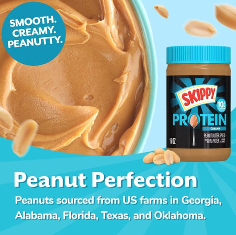 Guiltfree Skippy Peanut Butter Blended with Plant Protein, kremowe masło orzechowe z dodatkiem białka grochu w słoiku