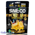 Opakowanie Guiltfree SNECO Cheddar Crunchy Cheese Bites, chrupiące kostki sera cheddar, keto przekąska wysokobiałkowa