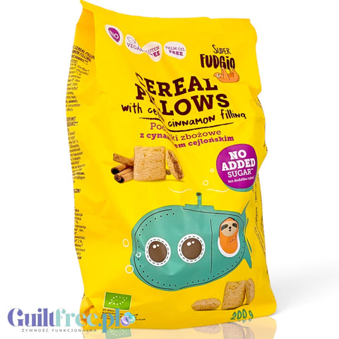 Super Fudgio Cereal Pillows - bezglutenowe poduszki cynamonowe z kremem czekoladowym bez dodatku cukru by Super Fudgio & Super Krówka (Wiem Co Jem) (super-fudgio-cereal-pillows-200g-poduszki-zbozowe-cynamonowe-bez-dodatku-cukru)