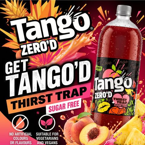 Guiltfree Tango Zero'd Thirst Trap napój gazowany bez cukru o smaku brzoskwini, ananasa i pomarańczy w butelce 2L