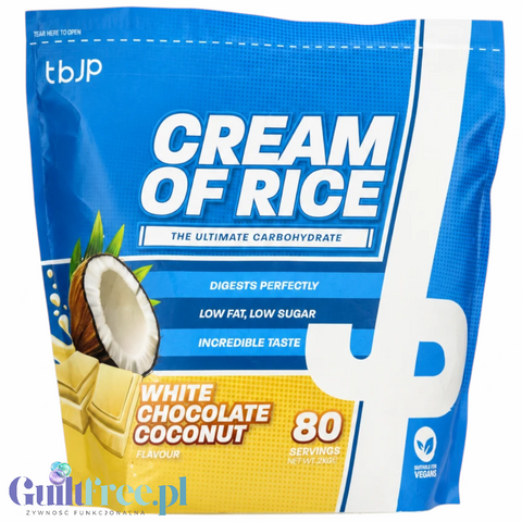 TBJP Cream of Rice, White Chocolate Coconut 2kg - kleik ryżowy bez cukru, regeneracyjny posiłek treningowy by TBJP (tbjp-cream-of-rice-white-chocolate-coconut-2kg-kleik-ryzowy-bez-cukru-regeneracyjny-posilek-treningowy)