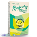 Opakowanie Guiltfree TEAZEN Kombucha o smaku zielonej mandarynki i limonki, niskokaloryczny napój z prebiotykami.
