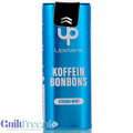 Niebieska metalowa puszka Guiltfree Upsters Koffein Bonbons Strong Mint z bezcukrowymi pastylkami z kofeiną