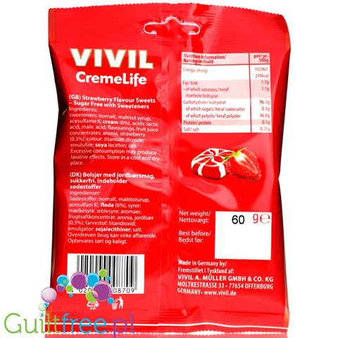 Vivil Cremelife Strawberry & Cream cukierki bez cukru Truskawka & Śmietanka by Vivil (vivil-cremelife-strawberry-cream-cukierki-bez-cukru-truskawka-smietanka)