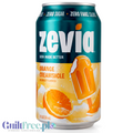 Puszka napoju gazowanego Zevia Orange Creamsicle bez cukru z grafiką pomarańczowego loda na patyku.